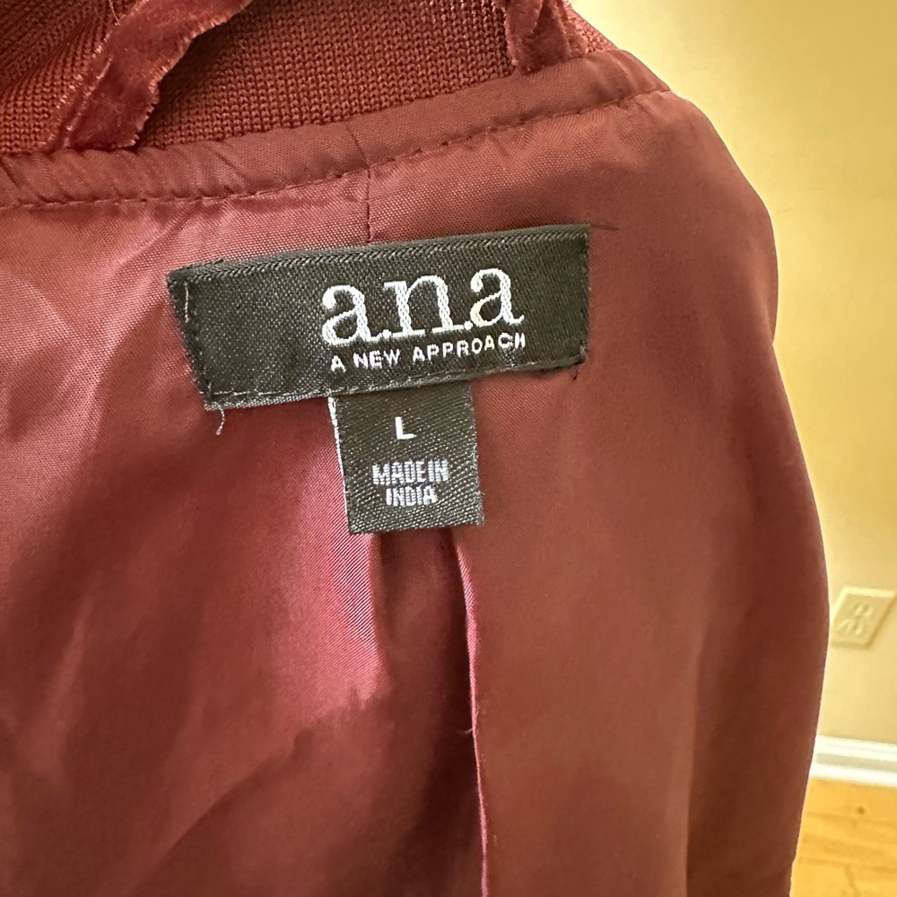 Burgundy Zip-Up Bomber Jacket - Picture 5 of 5